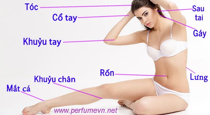 Những vị trí xịt nước hoa tốt nhất trên cơ thể